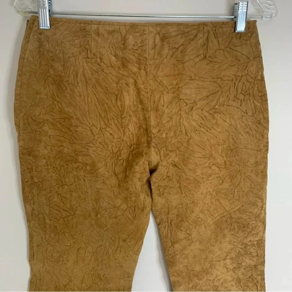 Danier  Suede Textured Leather Retro Pants Boho Hippie 6 - Picture 15 of 15